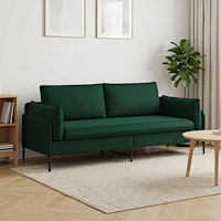vidaXL 3-Sits soffa Mörkgrön 222 x 81 x 89 cm Sammet