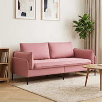 vidaXL 3-Sits soffa Rosa 222 x 81 x 89 cm Sammet