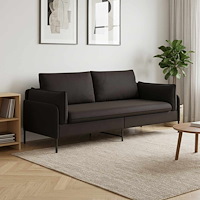 vidaXL 3-Sits soffa Svart 222 x 81 x 89 cm Sammet