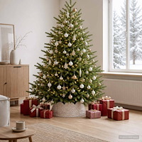 vidaXL Julträdskrage Rund Vit Diam. 75 x 25 cm Vattenhyacint