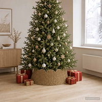 vidaXL Julträdskrage Rund Naturlig Diam. 90 x 28 cm Sjögräs