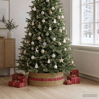 vidaXL Julträdskrage Rund Naturlig Diam. 90 x 28 cm Sjögräs