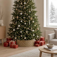 vidaXL Julträdskrage Rund Naturlig Diam. 90 x 28 cm Sjögräs