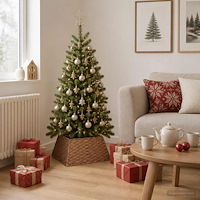 vidaXL Julträdskrage Fyrkantig Ljusbrun 50 x 50 x 25 cm konstrotting