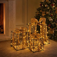 vidaXL Ljusande julklapp 3 st 150 LED-lampor Varmvit