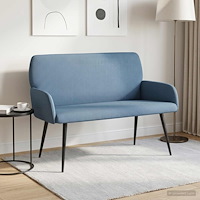 vidaXL Tvåsitssoffa med metallben 2-sits Blå Kordread tyg