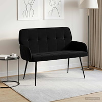 vidaXL 2-sitssoffa med metallben 2-sits Svart Sammet