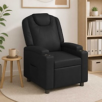 vidaXL Reclinerfåtölj Svart 75 x 95 x 106 cm Tyg
