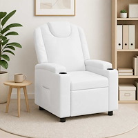 vidaXL Reclinerfåtölj Vit 75 x 95 x 106 cm Tyg