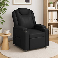 vidaXL Reclinerfåtölj med massage Svart 75 x 95 x 106 cm Tyg