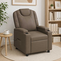 vidaXL Reclinerfåtölj med massage Grå 75 x 95 x 106 cm Tyg