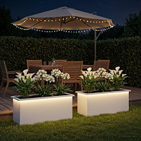 vidaXL Odlingslåda med LED 2 st Vit 40 x 100 x 40 cm Stål