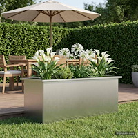 vidaXL Odlingslåda med LED Silver 40 x 100 x 40 cm Rostfritt stål