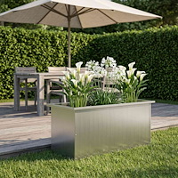 vidaXL Odlingslåda med LED Silver 40 x 100 x 40 cm Galvaniserat stål