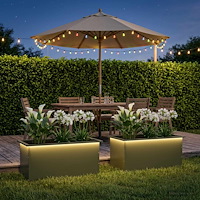 vidaXL Odlingslåda med LED 2 st Olivgrön 50 x 80 x 48 cm Stål