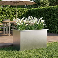 vidaXL Odlingslåda med LED Silver 50 x 80 x 48 cm Rostfritt stål
