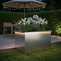 vidaXL Odlingslåda med LED Silver 50 x 80 x 48 cm Galvaniserat stål