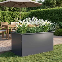 vidaXL Odlingslåda med LED Antracit 50 x 100 x 48 cm Stål