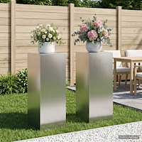 vidaXL Växtställ 2 st Silver 40 x 40 x 100 cm Stål