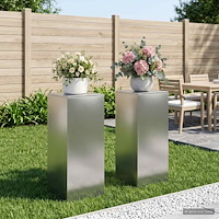 vidaXL Växtställ 2 st Silver 40 x 40 x 100 cm Rostfritt stål