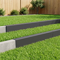 vidaXL Topprofil för rabattkant 10 st 100 x 10 x 15 cm Stål Svart
