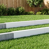 vidaXL Topprofil för rabattkant 10 st 100 x 10 x 15 cm Stål Vit