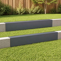 vidaXL Topprofil för rabattkant 2 st 100 x 10 x 15 cm Stål Antracit