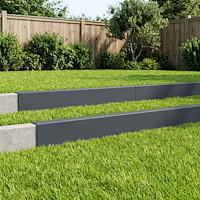 vidaXL Topprofil för rabattkant 10 st 100 x 10 x 15 cm Stål Antracit