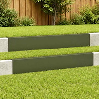 vidaXL Topprofil för rabattkant 2 st 100 x 10 x 15 cm Stål Olivgrön