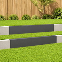 vidaXL Topprofil för rabattkant 2 st 100 x 5 x 15 cm Stål Svart