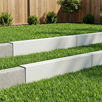 vidaXL Topprofil för rabattkant 10 st 100 x 5 x 15 cm Stål Vit
