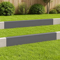 vidaXL Topprofil för rabattkant 2 st 100 x 5 x 15 cm Stål Antracit