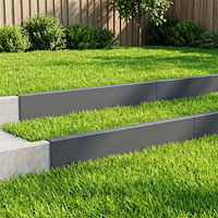 vidaXL Topprofil för rabattkant 10 st 100 x 5 x 15 cm Stål Antracit