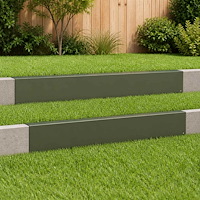 vidaXL Topprofil för rabattkant 2 st 100 x 5 x 15 cm Stål Olivgrön