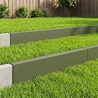 vidaXL Topprofil för rabattkant 10 st 100 x 5 x 15 cm Stål Olivgrön