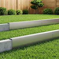 vidaXL Topprofil för rabattkant 10 st 100 x 5 x 15 cm Rostfritt stål