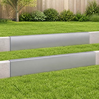 vidaXL Topprofil för rabattkant 2 st 100 x 5 x 15 cm Galvaniserat stål