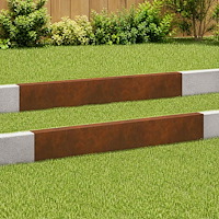 vidaXL Topprofil för rabattkant 2 st 100 x 5 x 15 cm