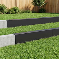 vidaXL Topprofil för rabattkant 10 st 100 x 6 x 15 cm Stål Svart