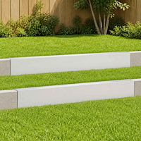 vidaXL Topprofil för rabattkant 2 st 100 x 6 x 15 cm Stål Vit