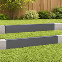 vidaXL Topprofil för rabattkant 2 st 100 x 6 x 15 cm Stål Antracit