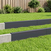 vidaXL Topprofil för rabattkant 10 st 100 x 6 x 15 cm Stål Antracit