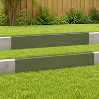 vidaXL Topprofil för rabattkant 2 st 100 x 6 x 15 cm Stål Olivgrön