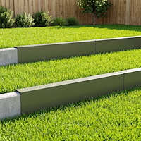 vidaXL Topprofil för rabattkant 10 st 100 x 6 x 15 cm Stål Olivgrön