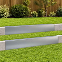 vidaXL Topprofil för rabattkant 2 st 100 x 6 x 15 cm Galvaniserat stål