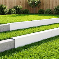 vidaXL Topprofil för rabattkant 10 st 100 x 15 x 15 cm Stål Vit