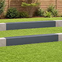 vidaXL Topprofil för rabattkant 2 st 100 x 15 x 15 cm Stål Antracit