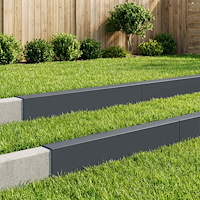 vidaXL Topprofil för rabattkant 10 st 100 x 15 x 15 cm Stål Antracit