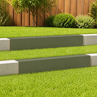 vidaXL Topprofil för rabattkant 2 st 100 x 15 x 15 cm Stål Olivgrön