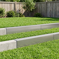 vidaXL Topprofil för rabattkant 10 st 100 x 15 x 15 cm Rostfritt stål